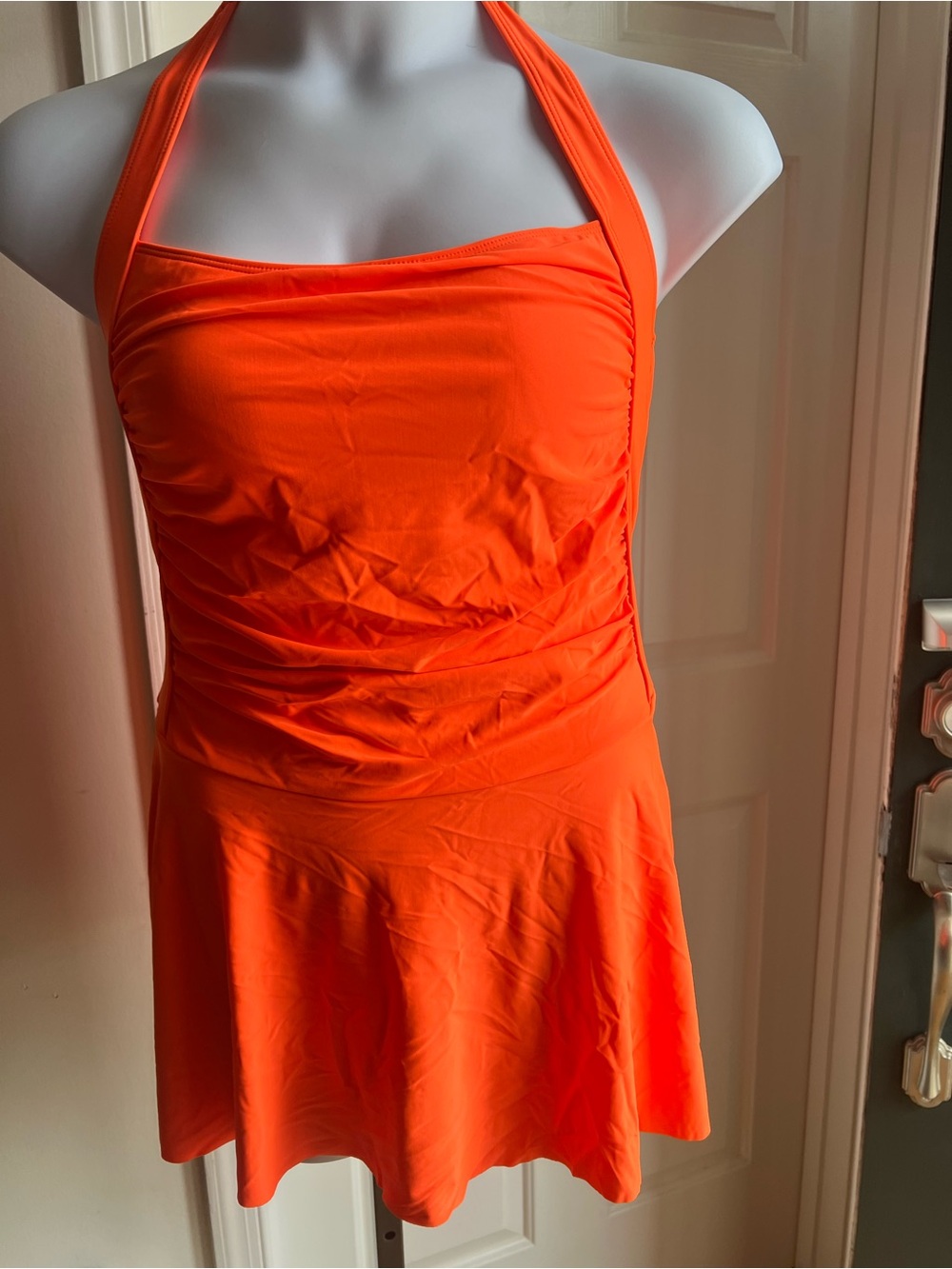 Neon Orange Halter Swimdress